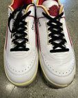 OFF WHITE AIR JORDAN 2 WHITE RED - SIZE 14 (WORN)