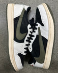 WMNS AIR JORDAN 1 LOW TRAVIS SCOTT OLIVE - SIZE W9 M7.5 (WORN) - SUPER CLEAN