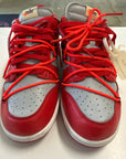 OFF WHITE DUNK LOW UNIVERSITY RED - SIZE 8.5 (WORN)