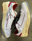 OFF WHITE AIR JORDAN 2 WHITE RED - SIZE 14 (WORN)