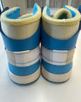 OFF WHITE AIR JORDAN 1 HIGH UNIVERSITY BLUE - SIZE 8 (WORN) - PROMO SAMPLE LABEL
