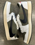 AIR JORDAN 1 LOW TRAVIS SCOTT MEDIUM OLIVE - SIZE 9.5 (WORN) - SUPER CLEAN