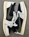 WMNS AIR JORDAN 1 LOW TRAVIS SCOTT OLIVE - SIZE W7.5 M6 (WORN) - MISSING EXTRA LACES