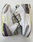 WMNS AIR JORDAN 3 A MA MANIERE WHITE - SIZE W13.5 M12 (WORN)