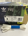 SAMBA KITH CLARKS 8TH STREET SAMBA BY RONNIE FIEG CHALK WHITE GREEN - SIZE 8 (WORN)