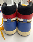 AIR JORDAN 1 HIGH OG FRAGMENT X UNION VARSITY RED SPORT ROYAL - SIZE 10.5 (WORN)