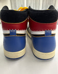 AIR JORDAN 1 HIGH FRAGMENT X UNION VARSITY RED SPORT ROYAL - SIZE 11.5 (WORN) - SUPER CLEAN