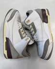WMNS AIR JORDAN 3 A MA MANIERE WHITE - SIZE W12.5 M11 (WORN)