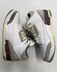 WMNS AIR JORDAN 3 A MA MANIERE WHITE - SIZE W12.5 M11 (WORN)