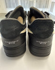 OFF WHITE AIR FORCE 1 LOW BLACK WHITE - SIZE 10 (WORN)