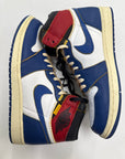 AIR JORDAN 1 HIGH UNION STORM BLUE - SIZE 10 (WORN)