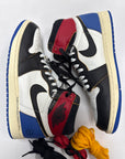 AIR JORDAN 1 HIGH FRAGMENT X UNION LA VARSITY RED SPORT ROYAL - SIZE 8.5 (WORN)
