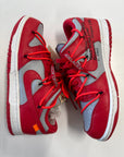 OFF WHITE DUNK LOW UNIVERSITY RED - SIZE 8.5 (WORN)