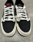 WMNS AIR JORDAN 1 LOW TRAVIS SCOTT OLIVE - SIZE W7.5 M6 (WORN) - MISSING EXTRA LACES