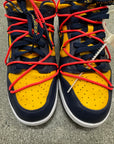 OFF WHITE DUNK LOW UNIVERSITY GOLD - SIZE 12 (WORN)