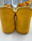 OFF WHITE AIR FORCE 1 LOW UNIVERSITY GOLD - SIZE 10 (WORN)