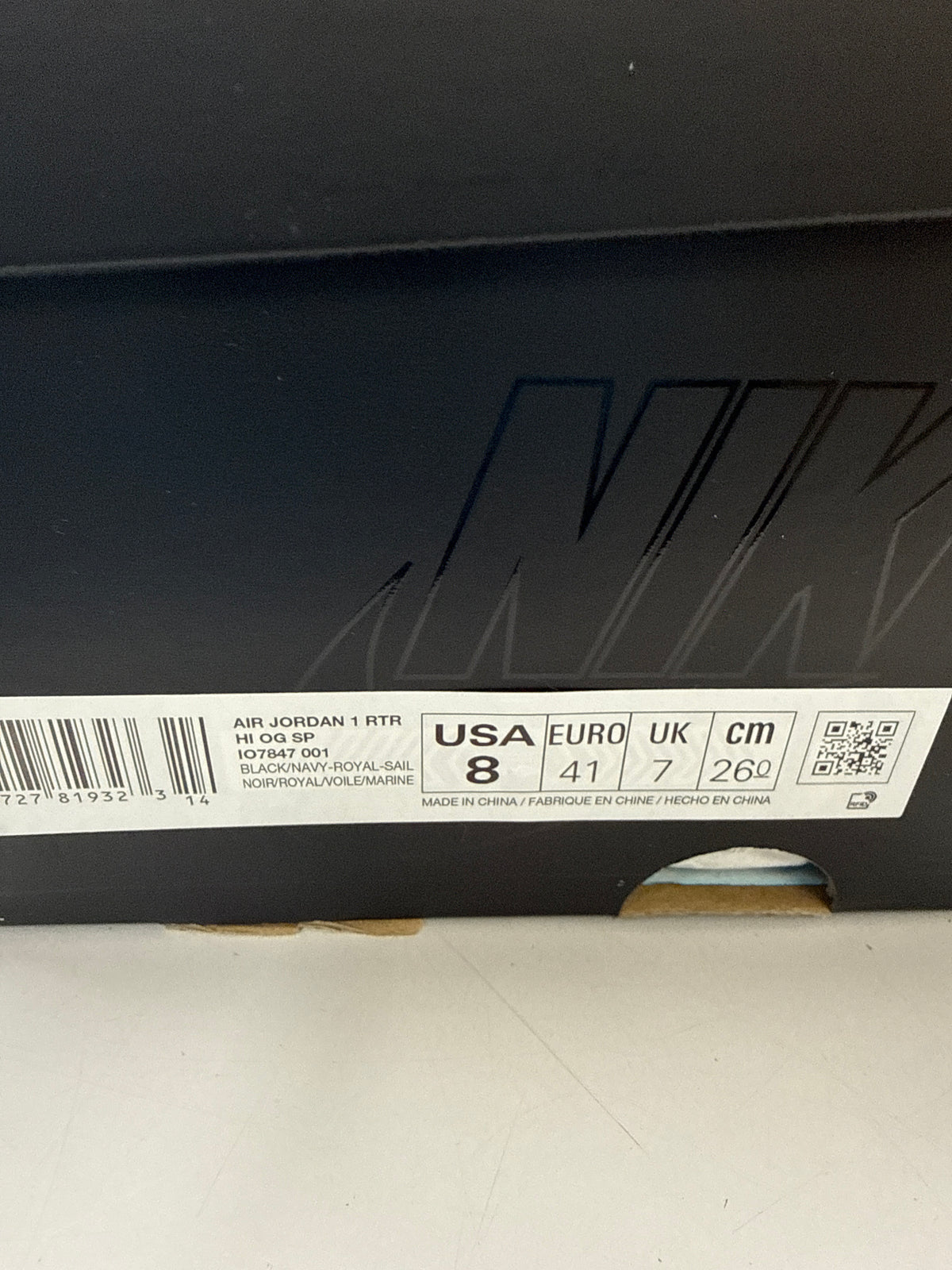AIR JORDAN 1 HIGH FRAGMENT X UNION LA SPORT ROYAL - SIZE 8 (WORN)