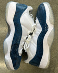 AIR JORDAN 11 LOW NAVY SNAKESKIN - SIZE 11.5 (WORN)