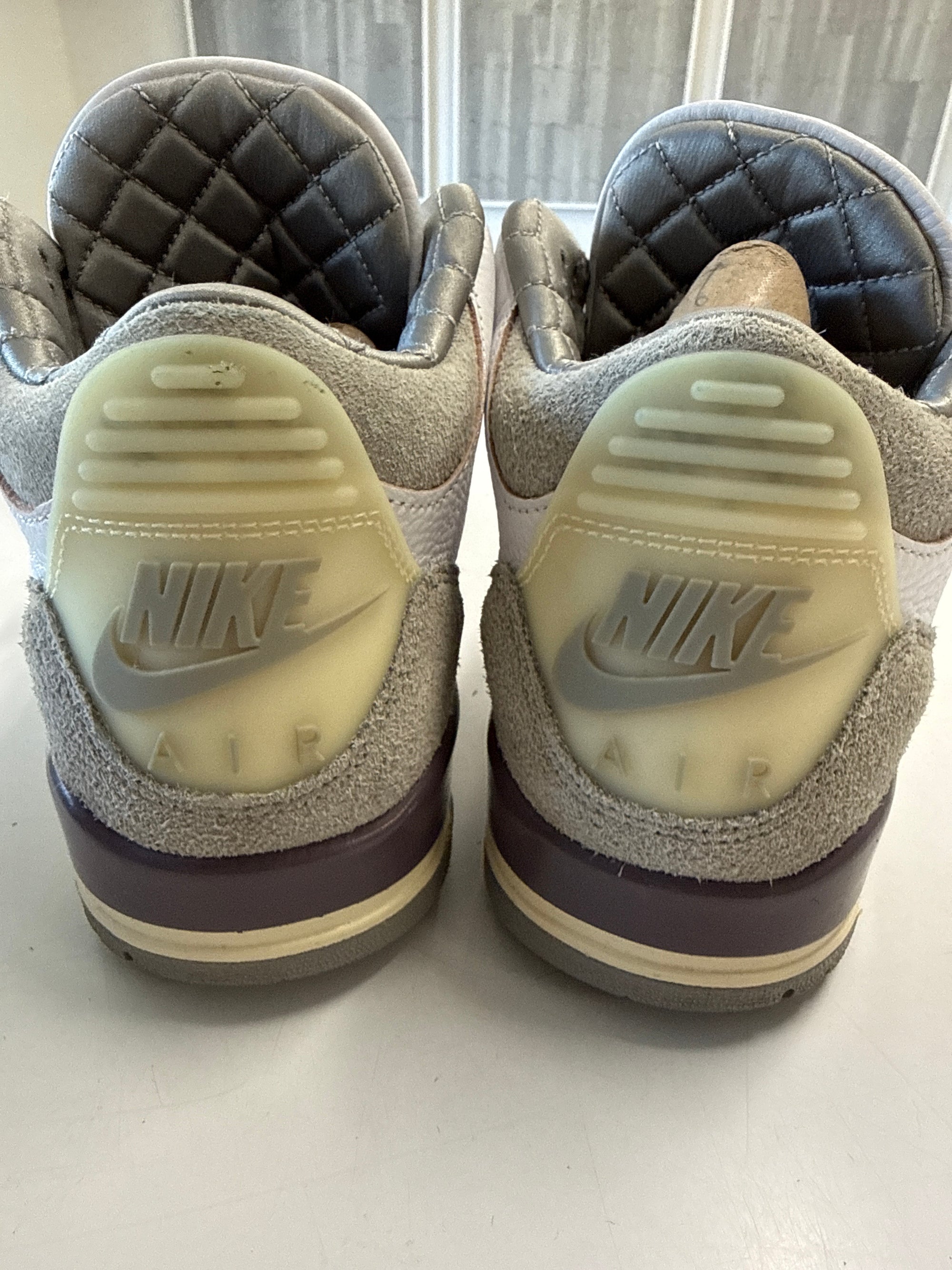 WMNS AIR JORDAN 3 A MA MANIERE WHITE - SIZE W9.5 M8 (WORN)