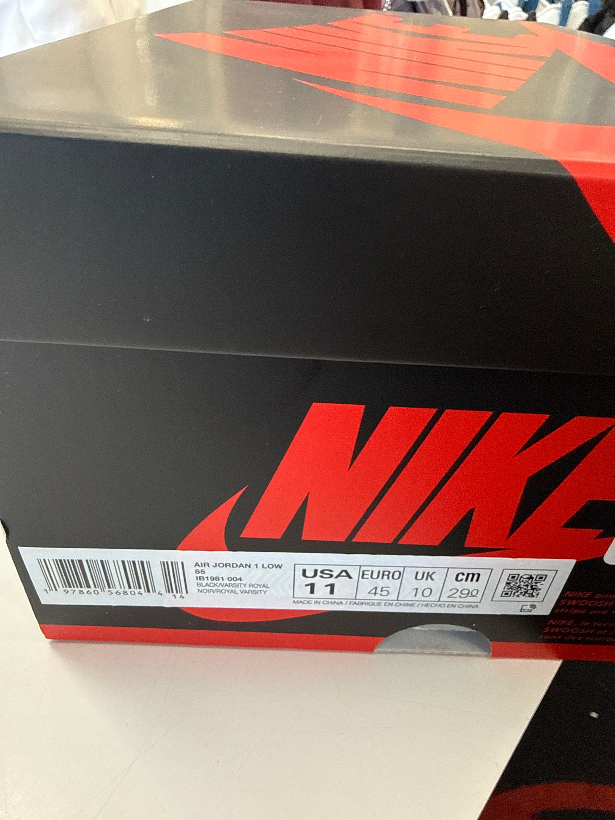 AIR JORDAN 1 LOW '85 ROYAL - SIZE 11 (WORN)