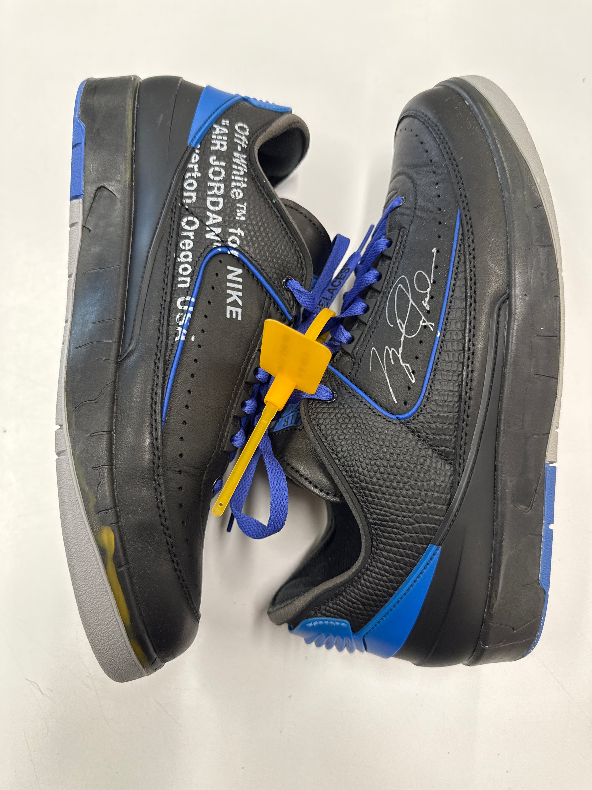 OFF WHITE JORDAN 2 LOW BLACK BLUE - SIZE 12 (WORN)