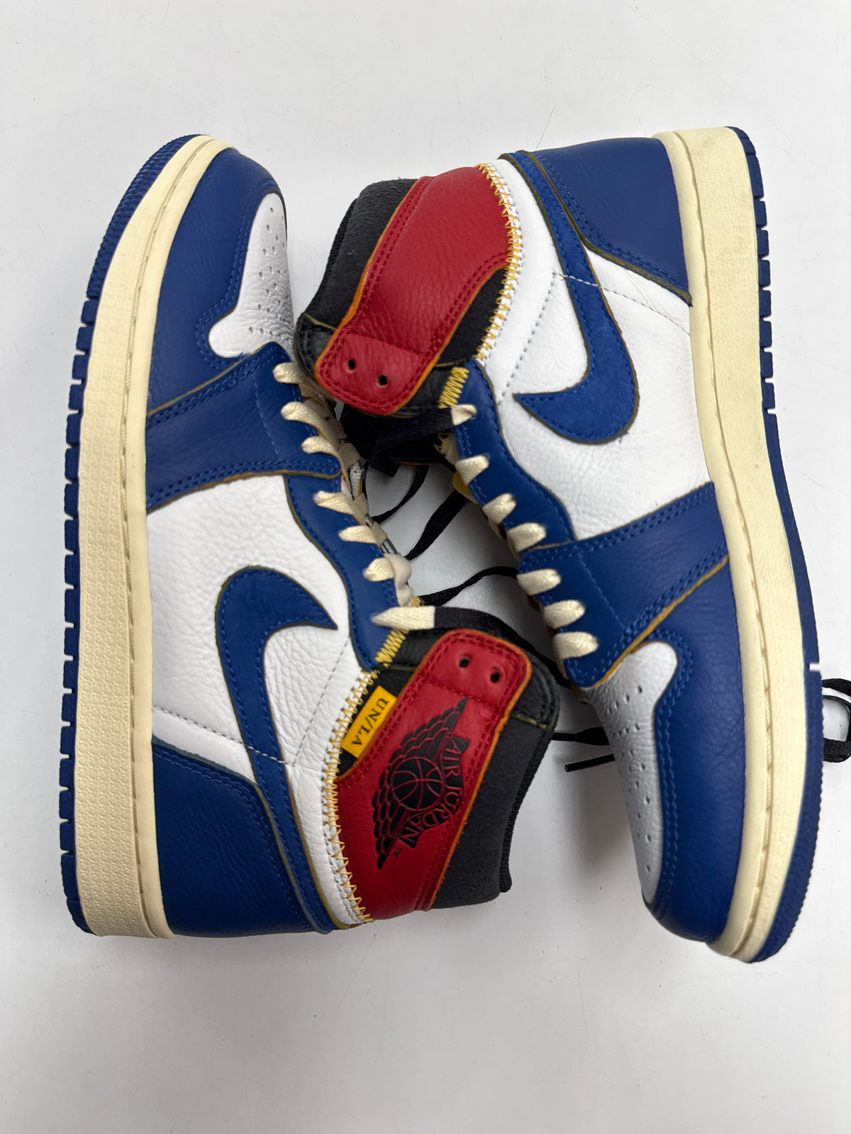 AIR JORDAN 1 HIGH UNION STORM BLUE - SIZE 8.5 (WORN)