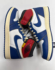 AIR JORDAN 1 HIGH UNION STORM BLUE - SIZE 8.5 (WORN)