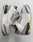 WMNS AIR JORDAN 3 A MA MANIERE WHITE - SIZE W12.5 M11 (WORN)