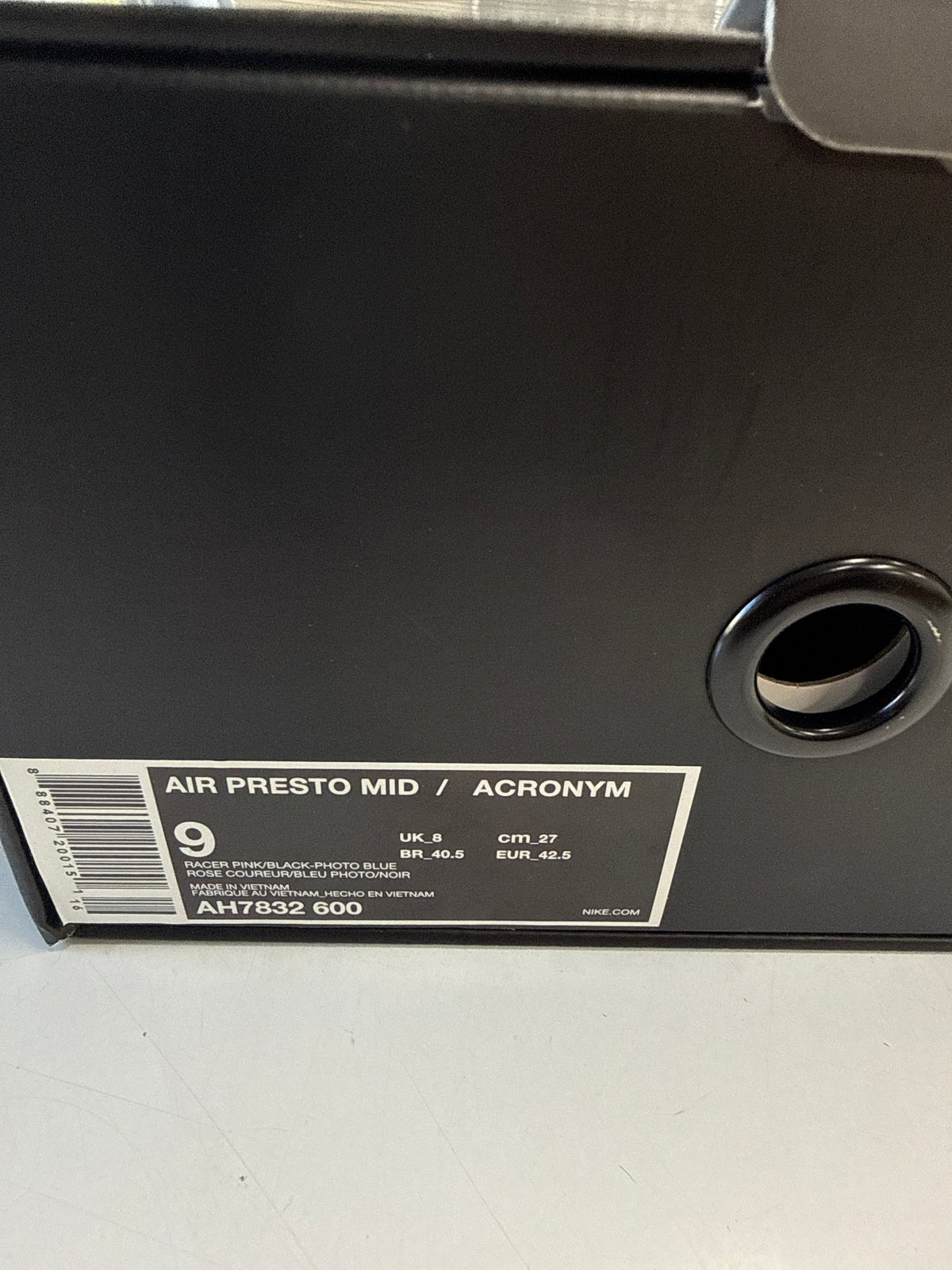 AIR PRESTO MID ACRONYM RACER PINK - SIZE 9 (WORN) - SUPER CLEAN