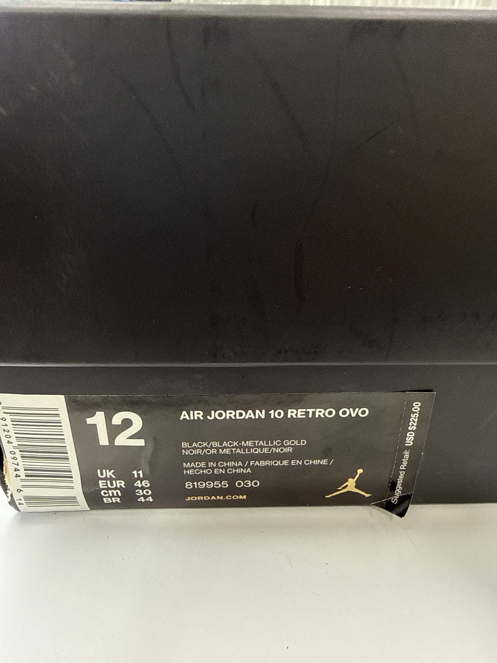 AIR JORDAN 10 OVO BLACK - SIZE 12 (WORN)