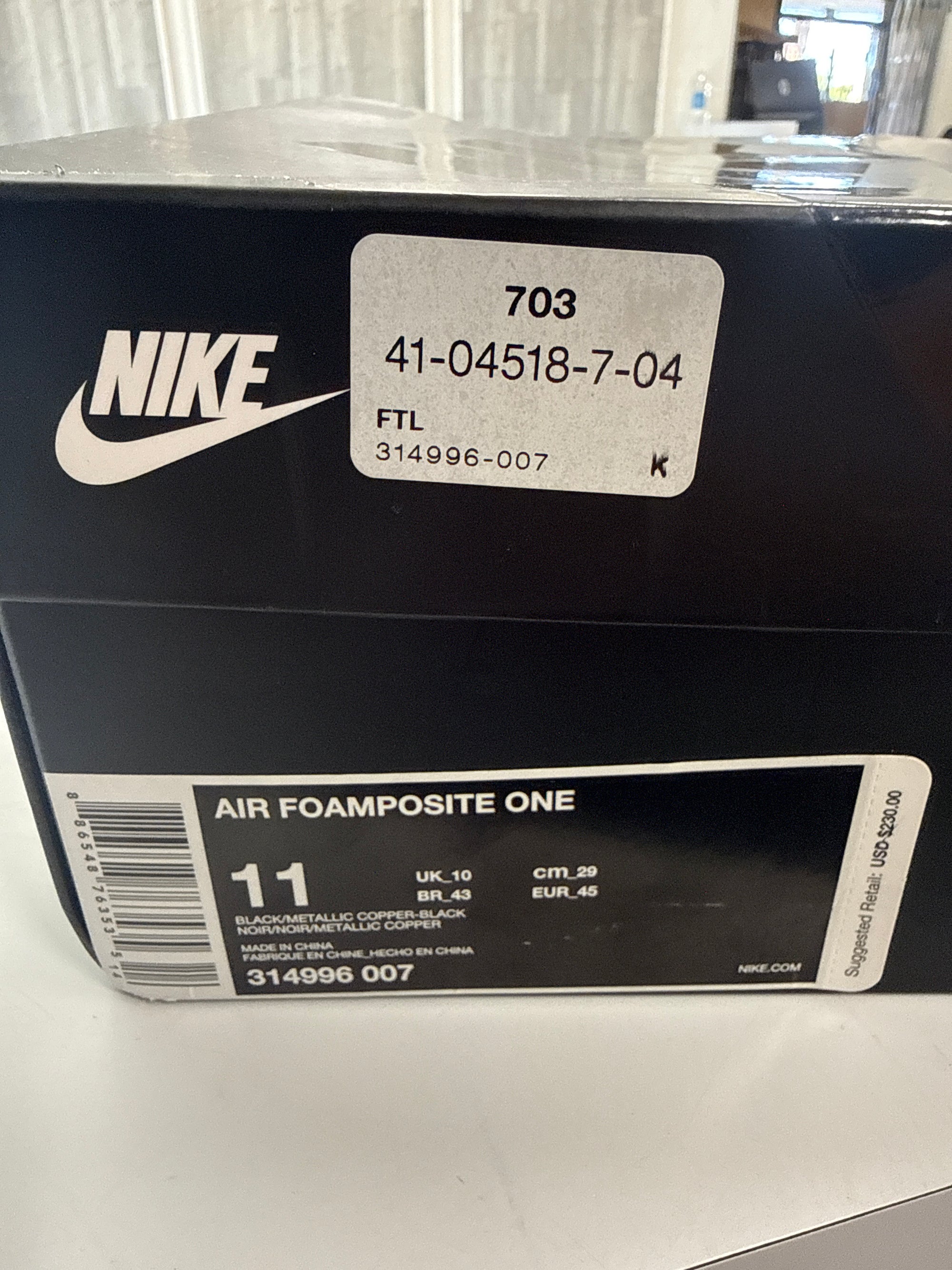 AIR FOAMPOSITE ONE COPPER 2017 - SIZE 11 (WORN)
