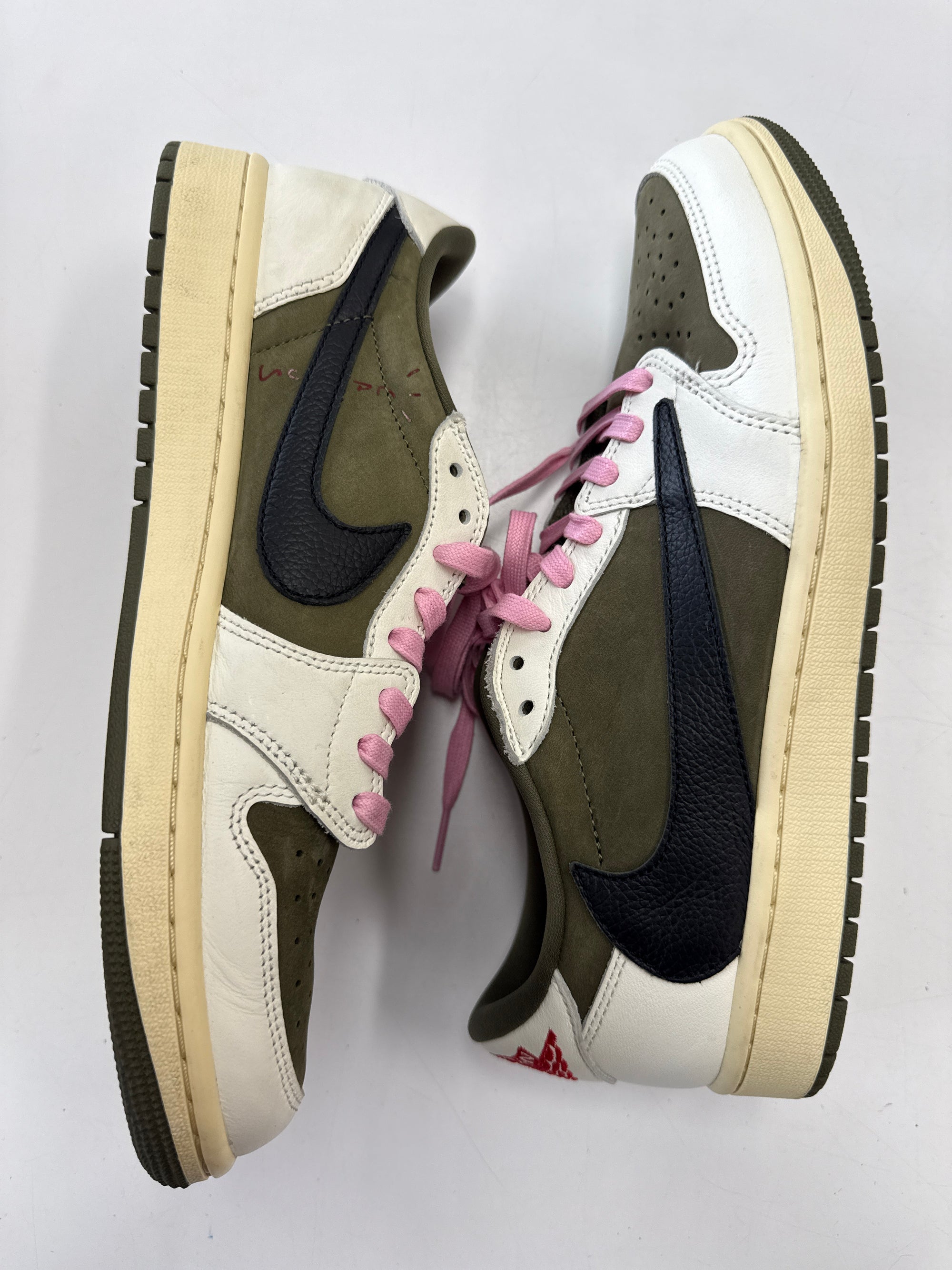 AIR JORDAN 1 LOW TRAVIS SCOTT MEDIUM OLIVE - SIZE 9.5 (WORN)