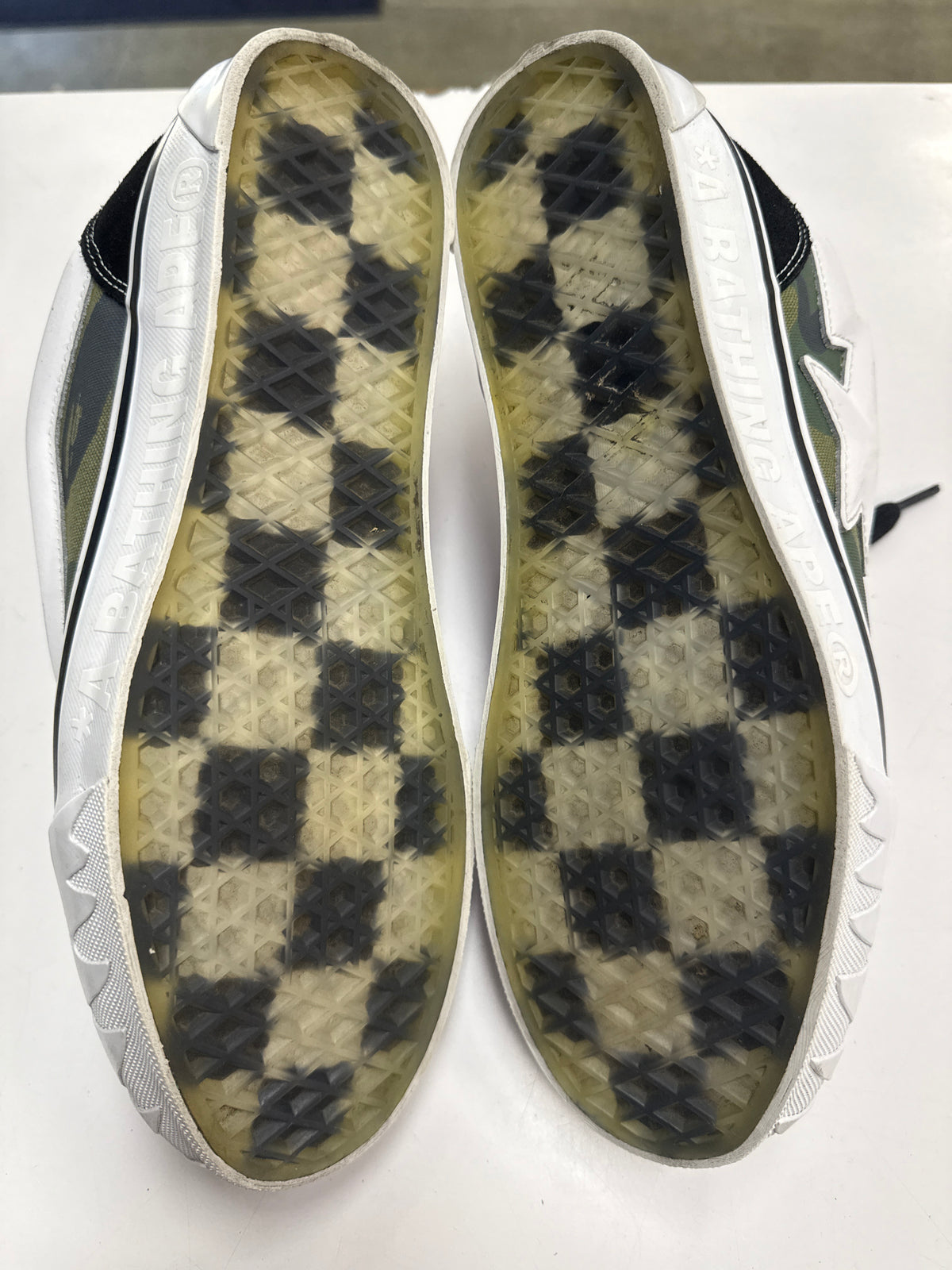 VANS KNU SKOOL BAPE CAMO GREEN - SIZE 11 (WORN)