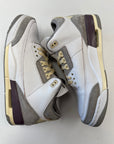 WMNS AIR JORDAN 3 A MA 3 WHITE - SIZE W12.5 M11 (WORN)