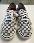 VANS AUTHENTIC SUPREME BLUE CHECKER LOGO - SIZE 9 (WORN) - REPLACEMENT BOX