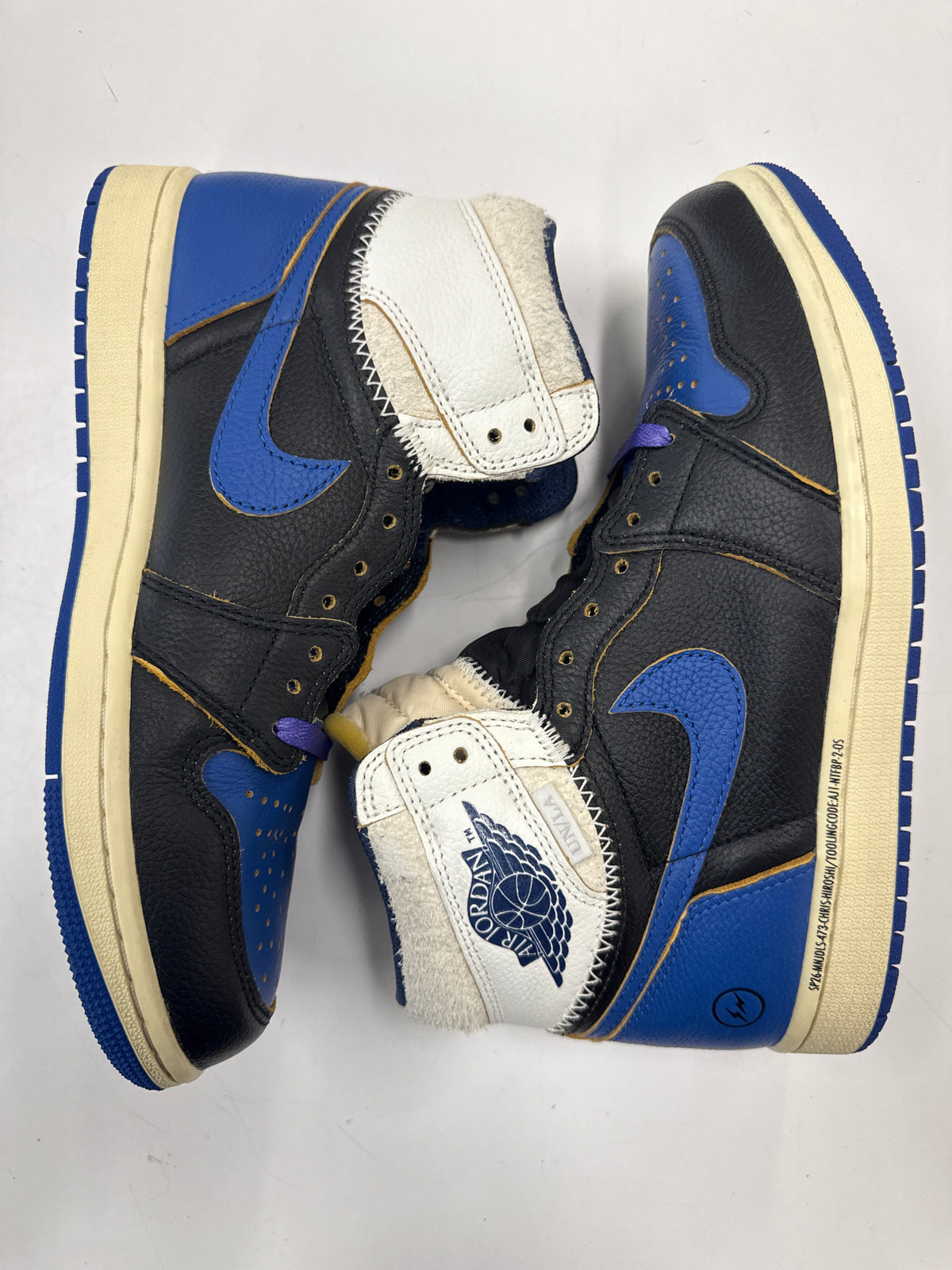 AIR JORDAN 1 HIGH FRAGMENT X UNION LA SPORT ROYAL - SIZE 8 (WORN)