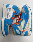 OFF WHITE AIR JORDAN 1 HIGH UNIVERSITY BLUE - SIZE 9.5 (WORN)