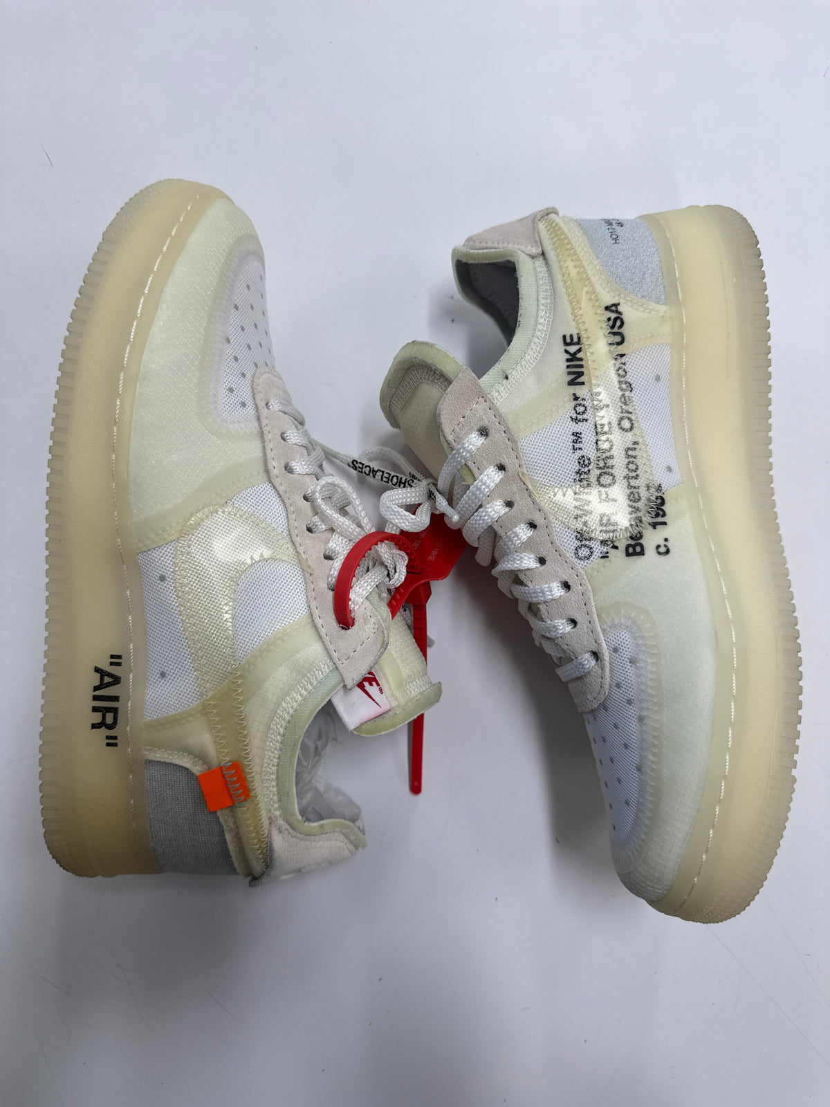 OFF WHITE AIR FORCE 1 LOW WHITE - SIZE 8 (WORN)