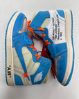 OFF WHITE AIR JORDAN 1 HIGH UNIVERSITY BLUE - SIZE 9.5 (WORN)
