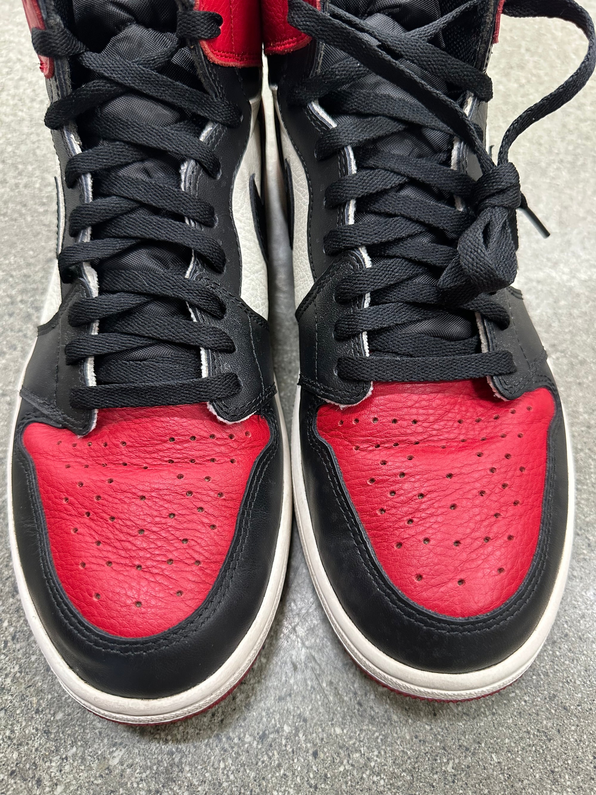 AIR JORDAN 1 BRED TOE - SIZE 12 (WORN)