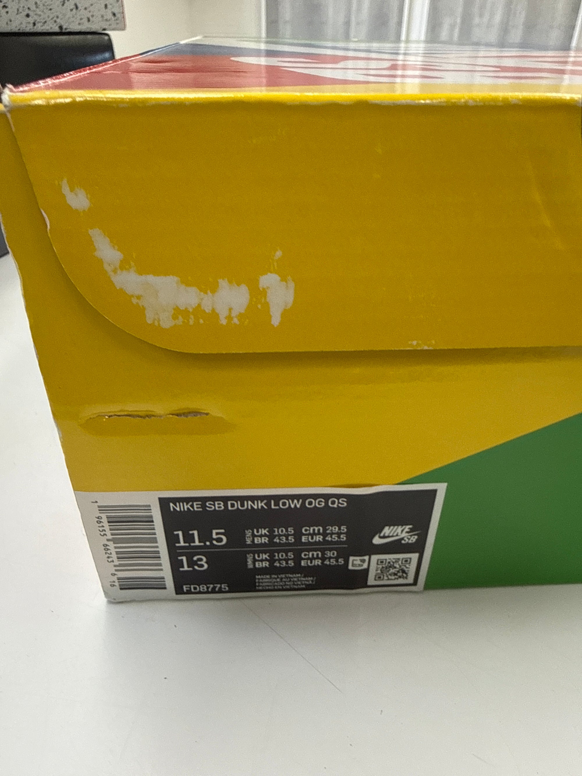 SB DUNK LOW HUF SAN FRANCISCO - SIZE 11.5 (WORN)