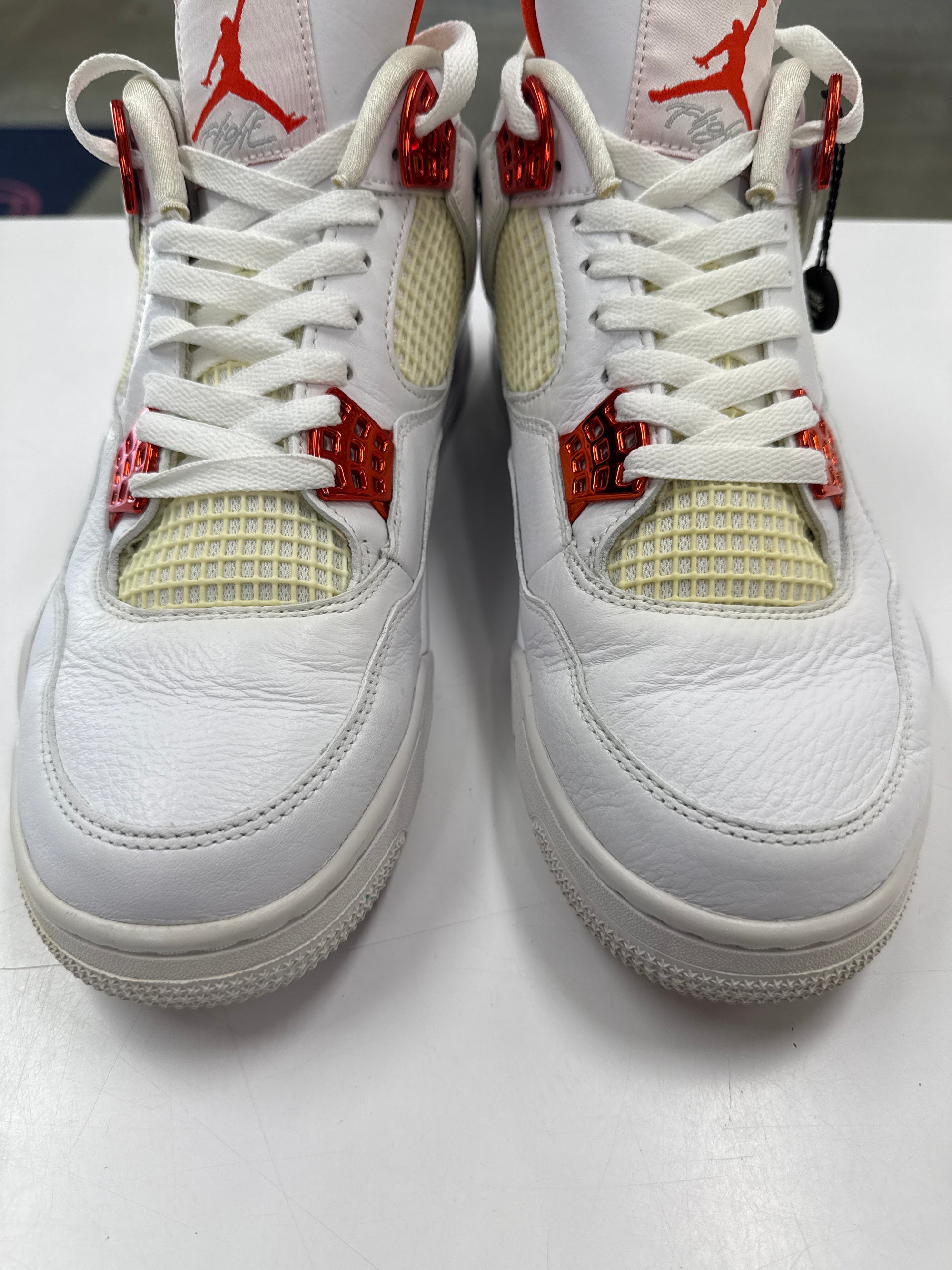 AIR JORDAN 4 METALLIC ORANGE - SIZE 12 (WORN) - NET YELLOWING
