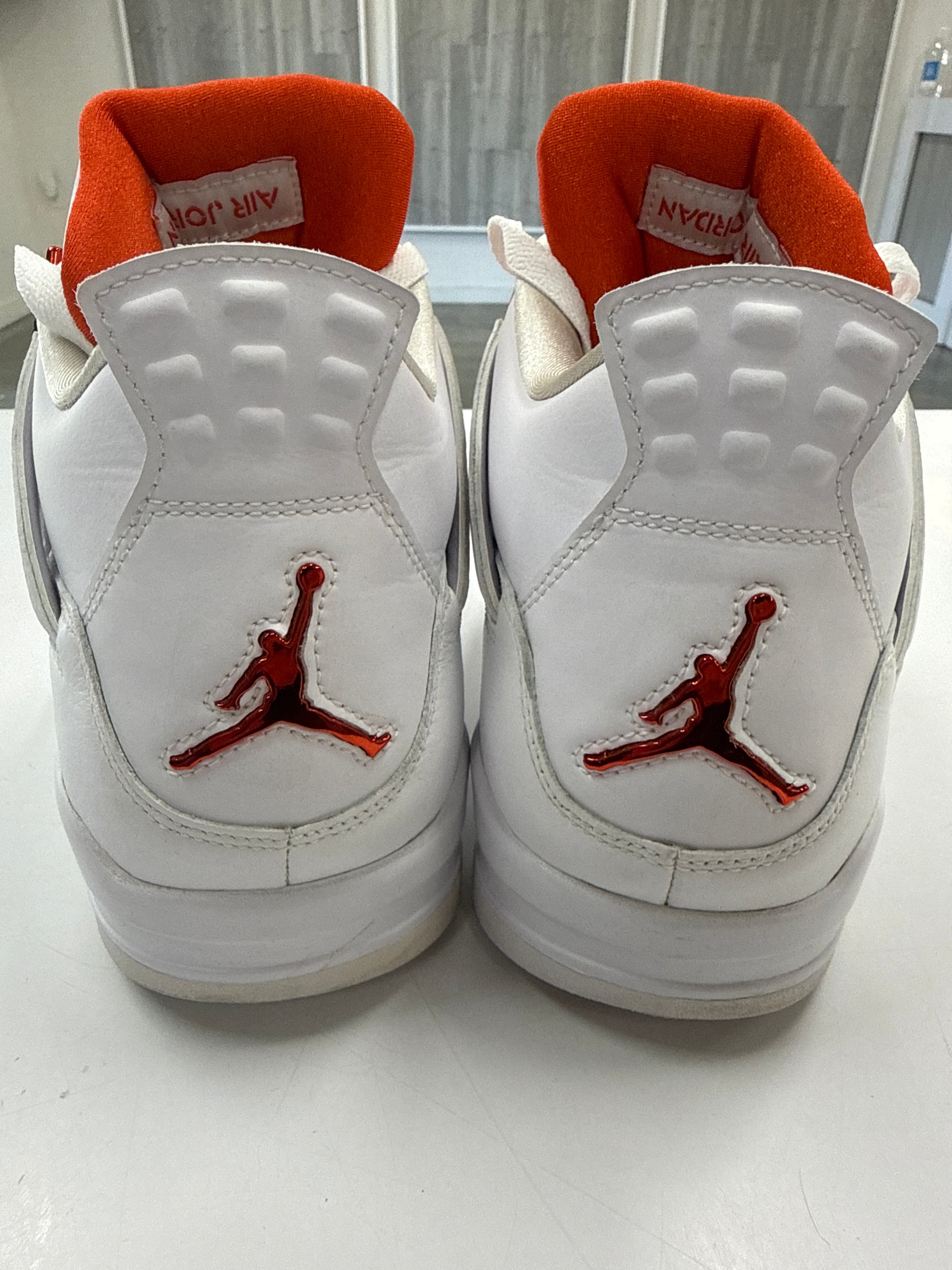 AIR JORDAN 4 METALLIC ORANGE - SIZE 12 (WORN) - NET YELLOWING