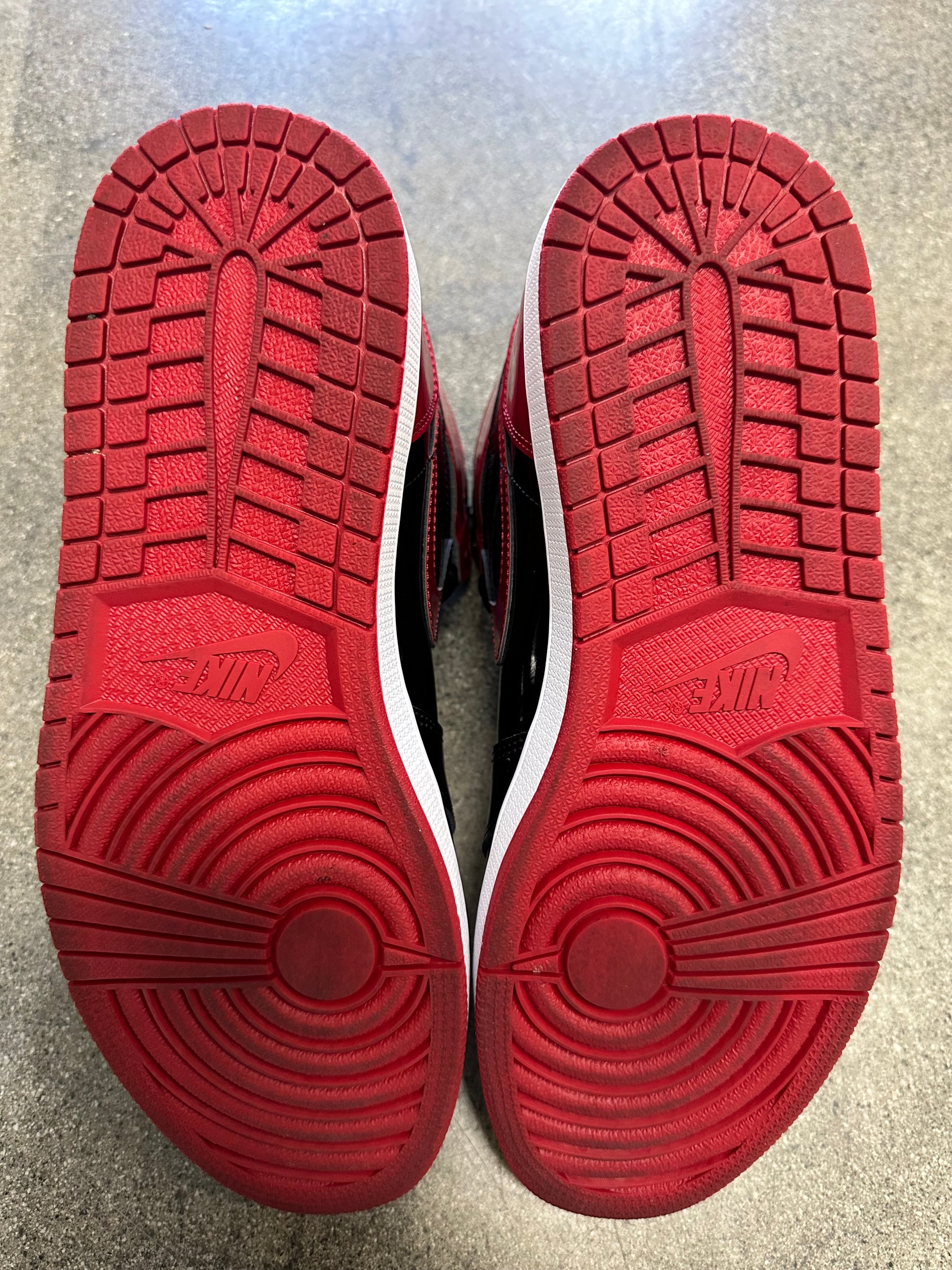 AIR JORDAN 1 HIGH OG PATENT BRED - SIZE 12 (WORN)