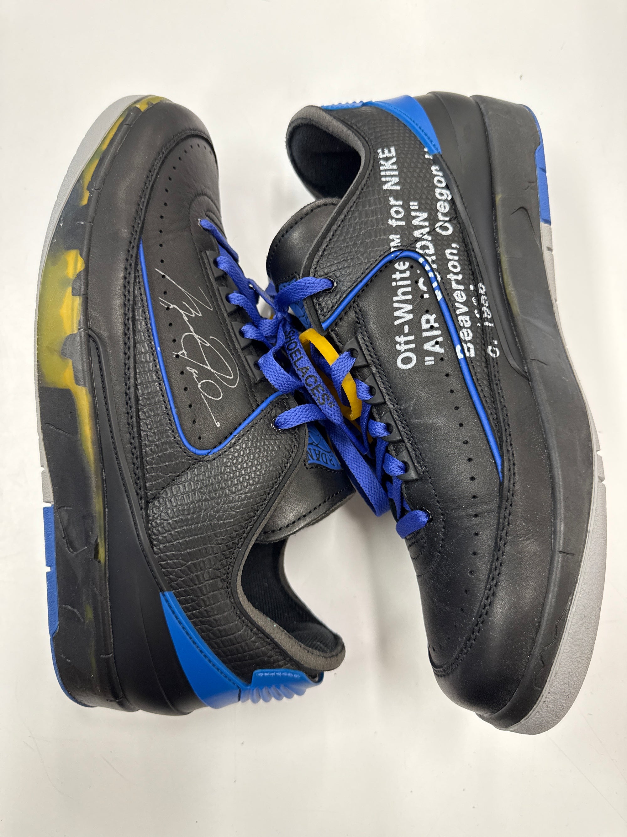 OFF WHITE JORDAN 2 LOW BLACK BLUE - SIZE 12 (WORN)
