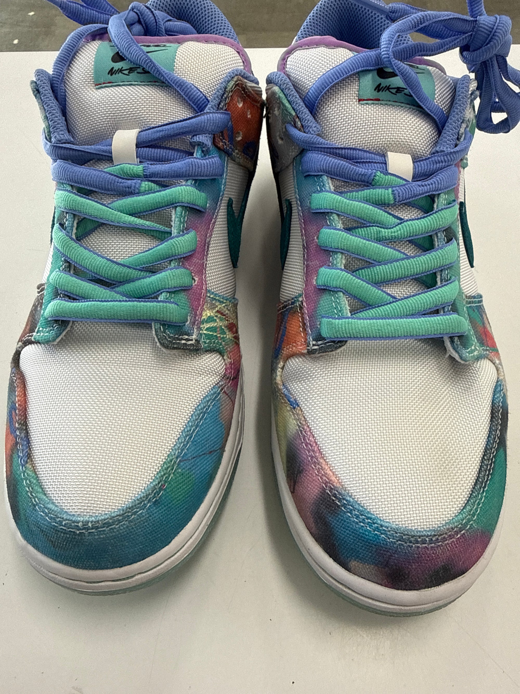 SB DUNK LOW OG QS FUTURA  BLEACHED AQUA - SIZE 11 (WORN)