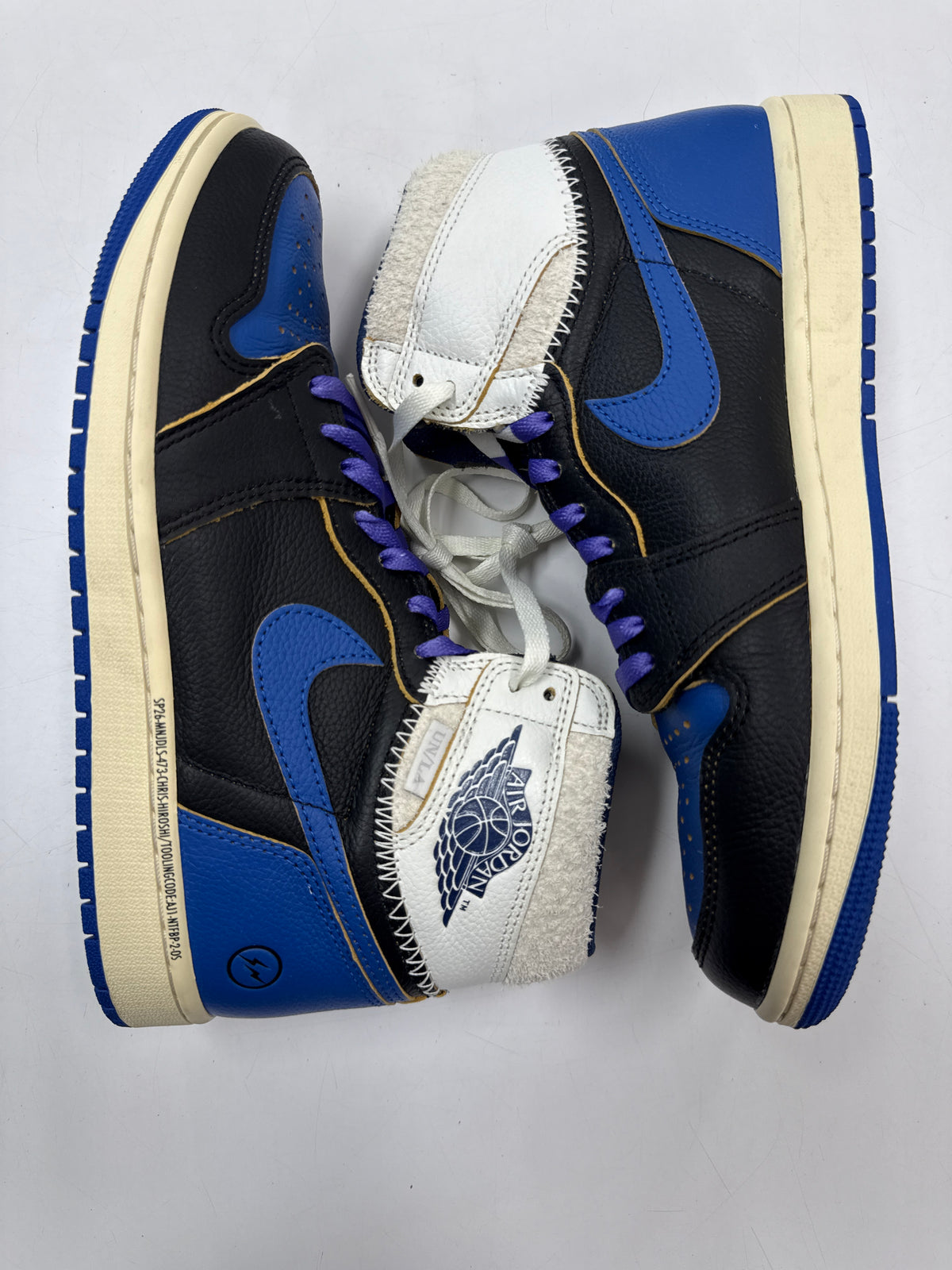 AIR JORDAN 1 HIGH FRAGMENT UNION LA SPORT ROYAL - SIZE 8.5 (WORN)