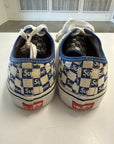 VANS AUTHENTIC SUPREME BLUE CHECKER LOGO - SIZE 9 (WORN) - REPLACEMENT BOX