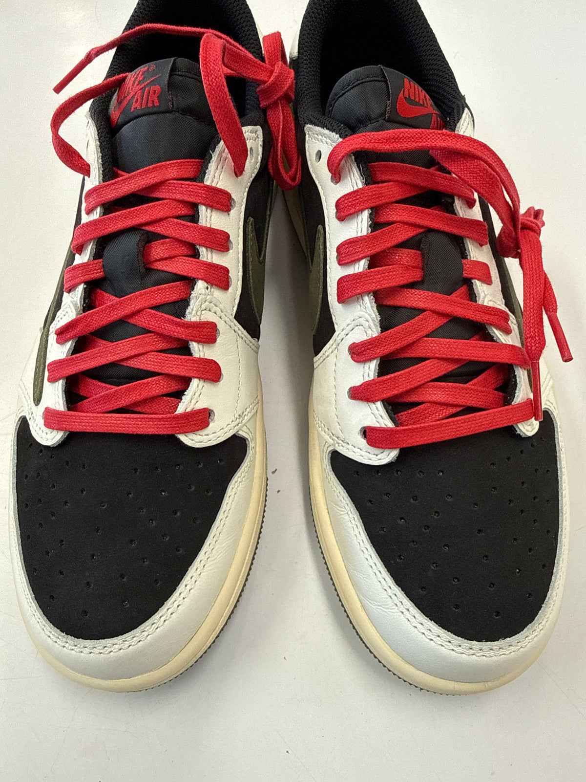 WMNS AIR JORDAN 1 LOW TRAVIS SCOTT OLIVE - SIZE W9.5 M8 (WORN)