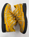 OFF WHITE AIR RUBBER DUNK UNIVERSITY GOLD - SIZE 9 (WORN)